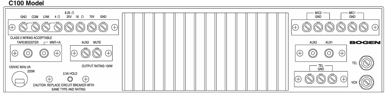 Bogen C100 100 WATT Amplifier C100 - The Telecom Spot