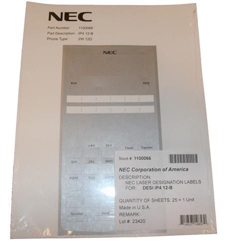 Nec Sl1100 Desi Sheet 12 Button Telephone NEC-1100066 - The Telecom Spot