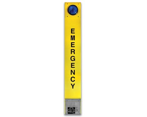 Viking Electronics VoIP ADA Compliant Yellow Emergency Tower Phone with High Power LED Strobe/Beacon Dialer Voice Announcer Surface Mount Only with Enhanced Weather Protection (EWP) E-1600-BLTIPEWP - The Telecom Spot